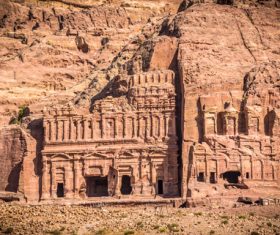 Petra architectural landscape in Jordan Stock Photo 04