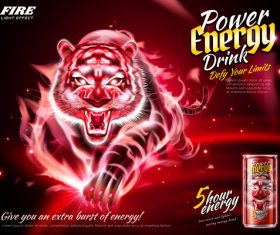 Power energy drink poster template creative vector 02