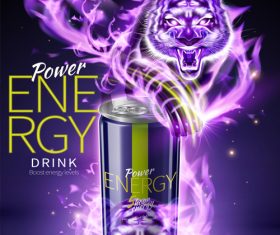 Power energy drink poster template creative vector 04