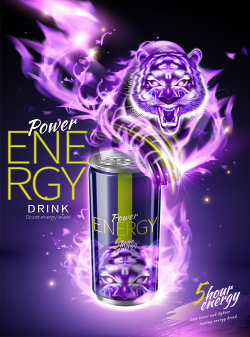 Power energy drink poster template creative vector 04