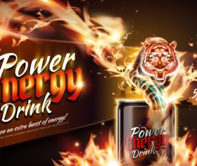 Power energy drink poster template creative vector 05