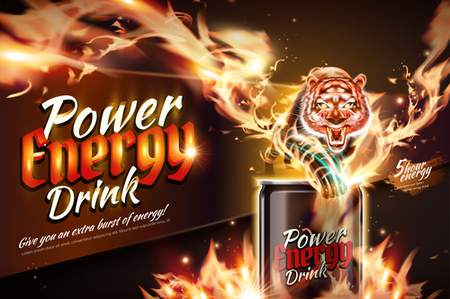 Power energy drink poster template creative vector 05