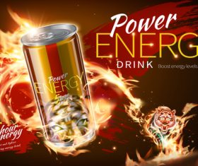 Power energy drink poster template creative vector 06