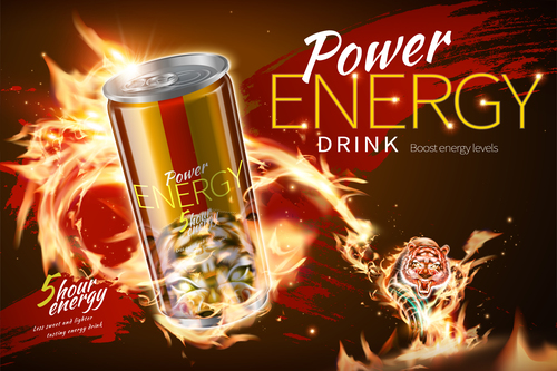 Power energy drink poster template creative vector 06