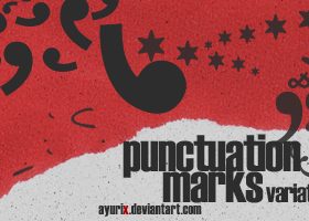 Punctuation marks variations Photoshop Brushes