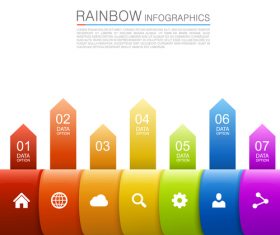 Rainbow infographic template vectors 01