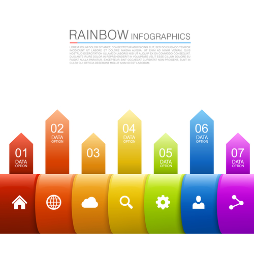 Rainbow infographic template vectors 01