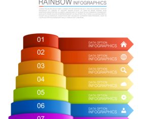 Rainbow infographic template vectors 02
