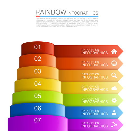 Rainbow infographic template vectors 02
