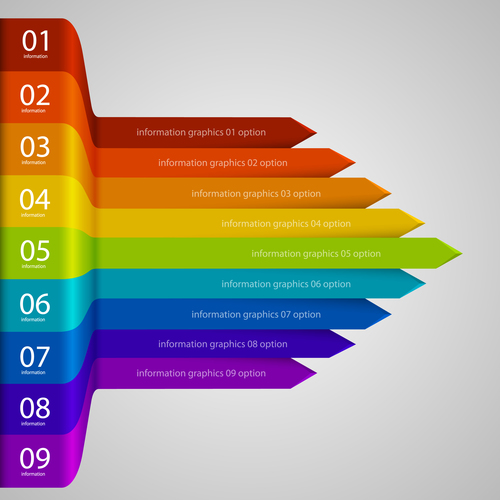 Rainbow infographic template vectors 04