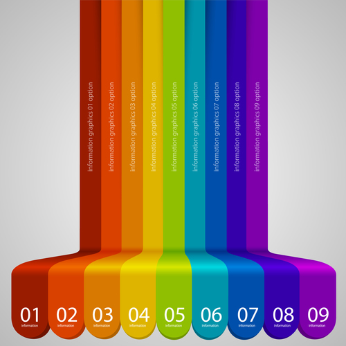 Rainbow infographic template vectors 05