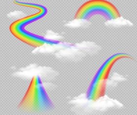 Rainbow with cloud illustration vector 01