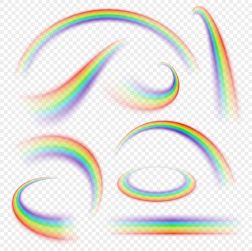 Rainbow with cloud illustration vector 02