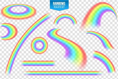 Rainbow with cloud illustration vector 03