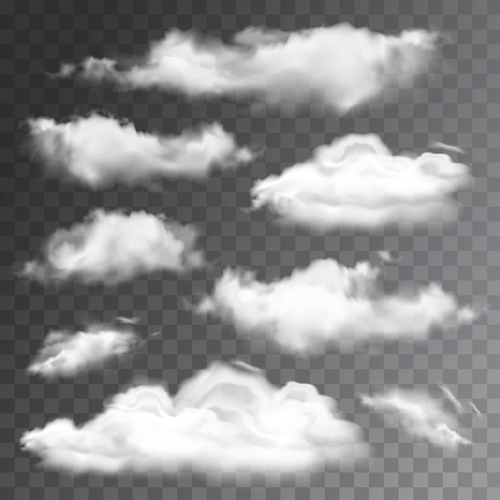 Realistic clouds illustration vectors set 01