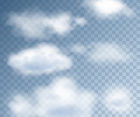Realistic clouds illustration vectors set 02