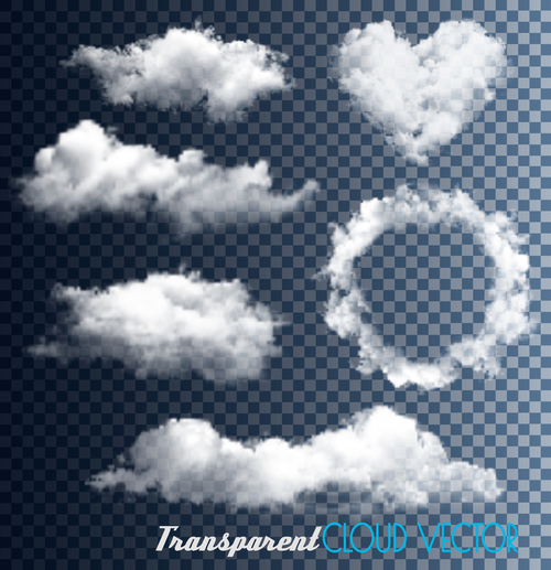 Realistic clouds illustration vectors set 05