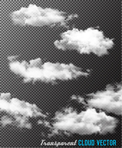 Realistic clouds illustration vectors set 07
