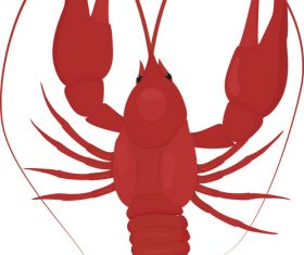 Red lobster silhouette vector