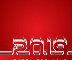 Red new year 2019 background vector