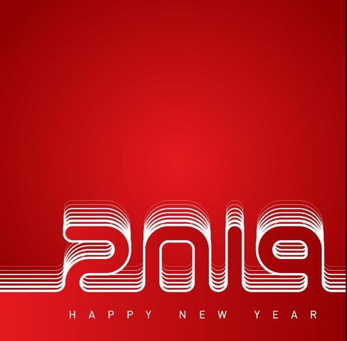 Red new year 2019 background vector