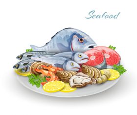 Restaurant seafood vector illustration material