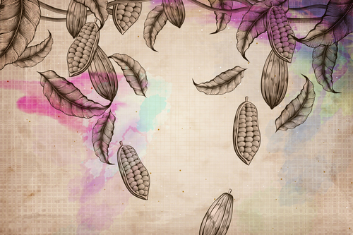 Retro chocolate beans background vectors