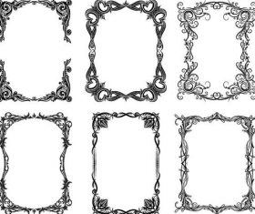Retro decro frames vector set 02