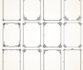 Retro decro frames vector set 03