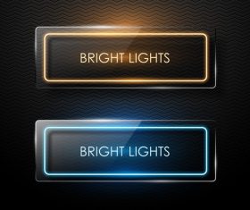 Retro lights banners colored vector