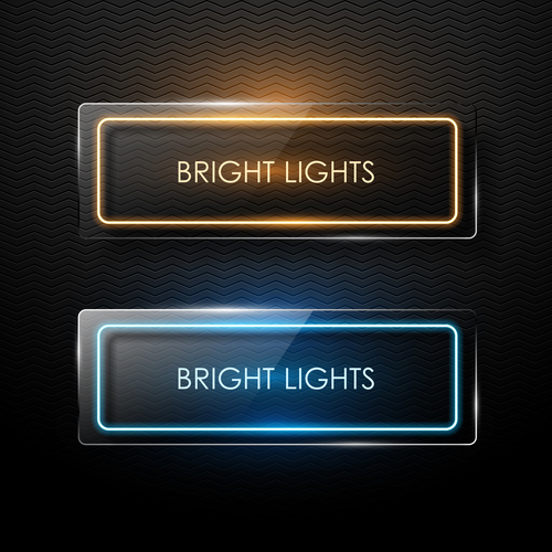 Retro lights banners colored vector