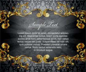 Retro luxury background with golden decorative vector 01