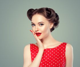 Retro styling beautiful girl Stock Photo 04