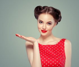 Retro styling beautiful girl Stock Photo 05