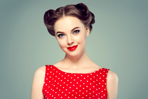 Retro styling beautiful girl Stock Photo 06