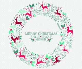 Round blue christmas new year decoration background vector material