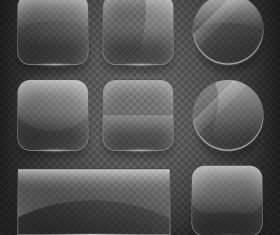 Round with square and rectangle glass plates vector