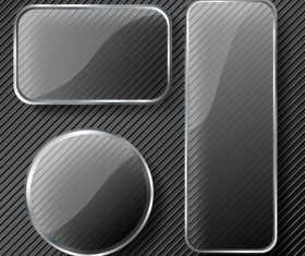 Round with square transparent glass plates vector