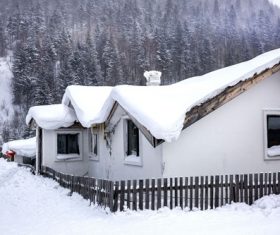 Rural snow scene Stock Photo 04