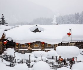 Rural snow scene Stock Photo 06