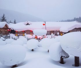 Rural snow scene Stock Photo 07