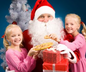 Santa Claus and cute children Stock Photo 01