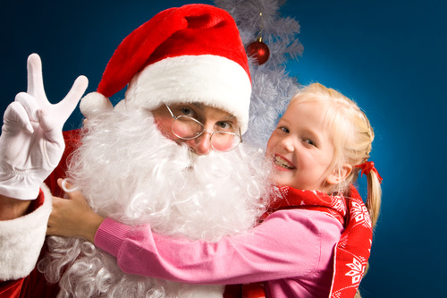 Santa Claus and cute children Stock Photo 04
