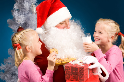 Santa Claus and cute children Stock Photo 05
