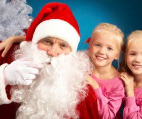 Santa Claus and cute children Stock Photo 08