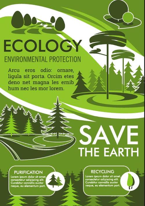 Save the earth poster template vector