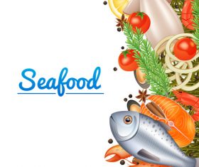 Seafood background design vector 01