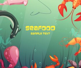 Seafood background design vector 02