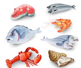 Seafood illustration vector design