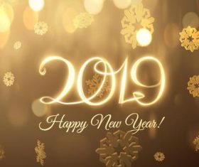 Shining 2019 new year golden background vector 03